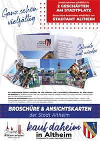 Bild mit Text Ansichtskarten und Broschüren der Stadt Altheim
