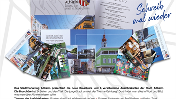 Bild mit Text Ansichtskarten und Broschüren der Stadt Altheim